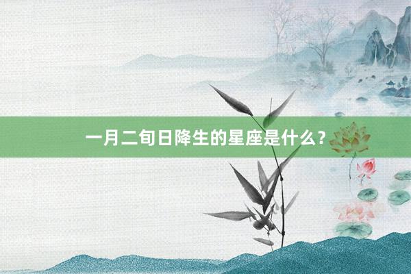 一月二旬日降生的星座是什么？